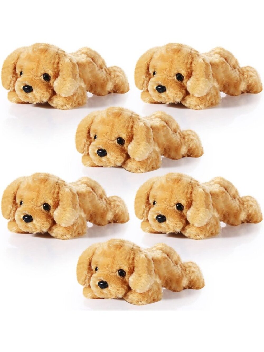 Adorable 8-Inch Plush Puppy Stuffed Dogs - Set of 6, Cute & Cuddly Toys